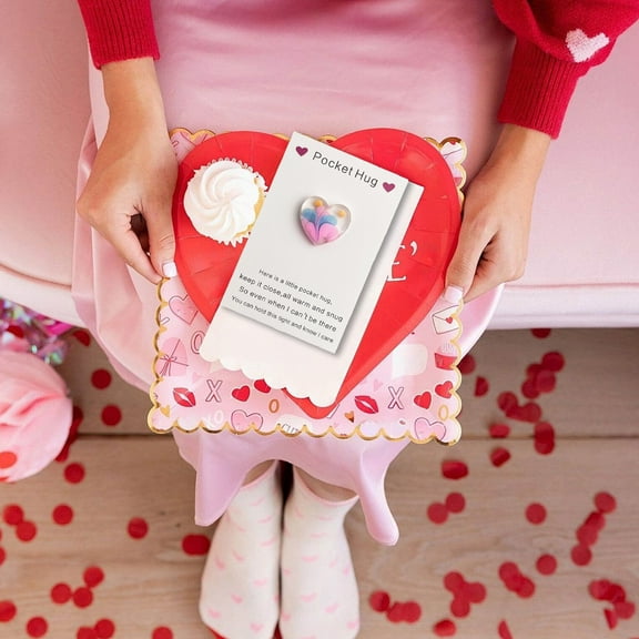 Loespoir Heart-shaped Gift Crystal, Wholesale Heart-shaped Jewelry, Crystal Heart With Card For Gift Giving, Party Favor, Crafting, Small Business, Decoration(Pink)