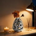 thumbnail image 1 of Loespoir Honeycomb Openwork Ceramic Flower Vase, Hollowed Decorative Vase For Living Room, Dinner Room, Bedroom, Office, Unique Design, Table Centerpiece(Silver), 1 of 6