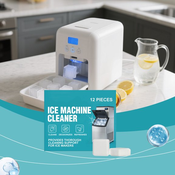 Loespoir Ice Maker Cleaning Sheet, for Daily Household Use, Ice Machine Cleaner Tablets, for Cleaning and Care of Portable Ice Makers, Removes Buildup, Easy Use