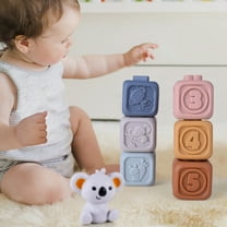 Loespoir Infant Puzzle Building Blocks, Relief Blocks Soft Blocks Stacking Music Vinyl Soft Blocks, Soft Building Blocks, Stacking Toys, for Baby Learning and Sensory Development