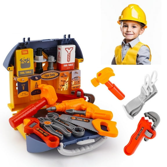 Loespoir Kids DIY Tool Set, Children's Pretend Game Tools, Toy Engineer Kit for Birthday Gifts Ages 3-8, Skill Building, Creative Play, Imaginative Repair, Fun Activity