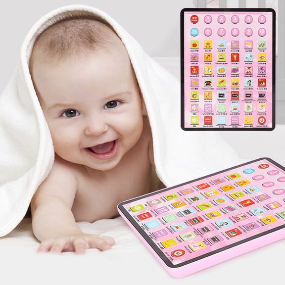 Loespoir Kids Tablet Boys Learning Pad, Teach Alphabet Numbers Math Toy, Early Development Interactive Electronic Toy For Christmas Gifts, Baby Educational(Pink)