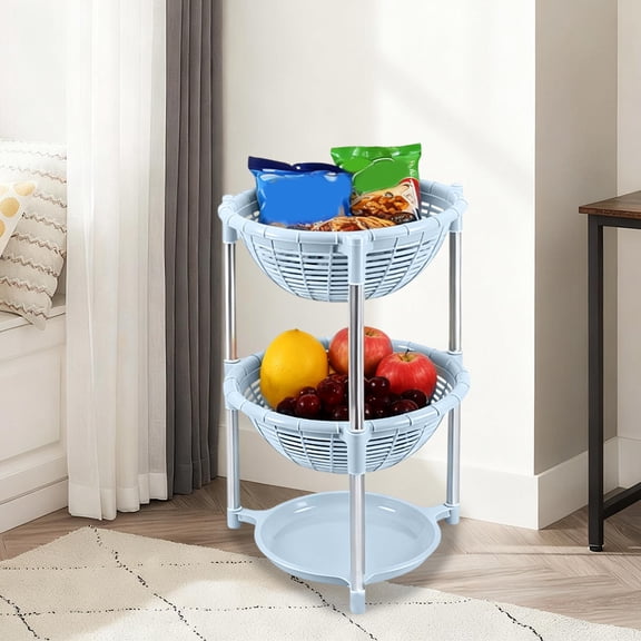 Loespoir Kitchen Shelf Floor Storage Rack, Removable Multi Layer Plastic Rack, Storage Basket for Organizing Kitchen Items, Easy to Assemble, Ideal for Pantry and Closet