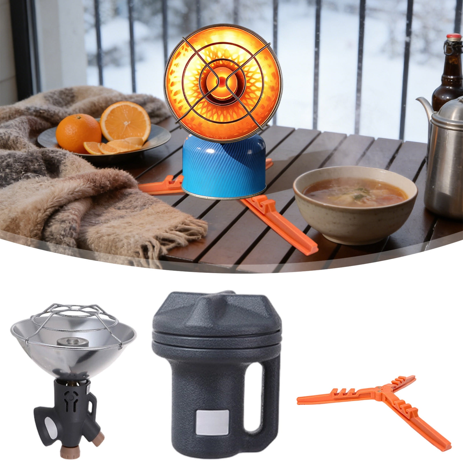 Loespoir Portable Cover For Outdoor Camping, Mini Sun For Gas Heating Stove, Winter Fishing Tent Heater, Compact Heating Solution For Outdoor Activities(A)