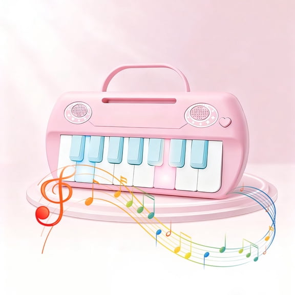 Loespoir Portable Electronic Keyboard Piano, Beginner Music Learning Instrument, Educational Toy for Skill Development & Creative Expression, with Multiple Sounds(Pink)