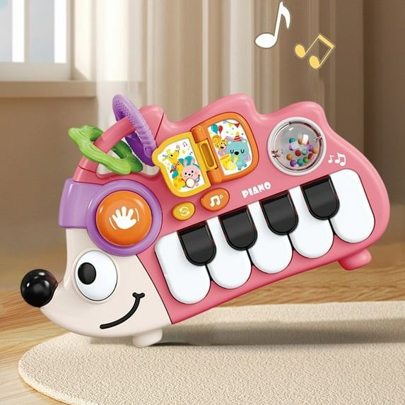 Loespoir Portable Electronic Piano, Multi-Function Music Learning Toy, Educational Instrument for Early Development and Creative Expression, with Multiple Sounds and Features(Red)