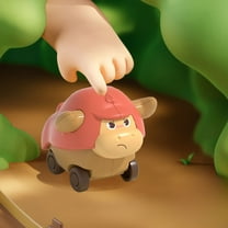 Loespoir Press and Go Inertia Car with Farm Animal Designs, Cute Pet Themed Vehicle Toy for Small Hands, Sturdy Construction, Educational Fun for Preschoolers, Red