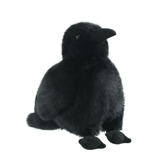 Loespoir Realistic Crow Plush Toy, Simulation Animal Doll with Soft Feathers, Nature Themed Educational Collectible for Halloween Decor and Display