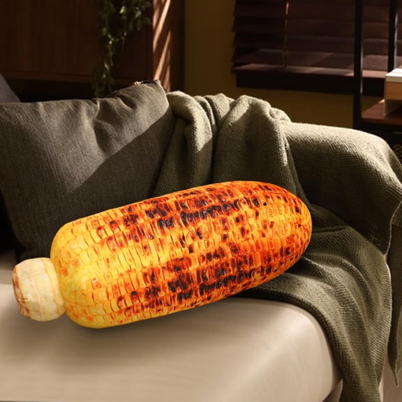 Loespoir Realistic Roasted Corn Pillow, Corn on the Cob Pillow, Funny Food Pillow for Hugging, Couch, Bed, Car, Gift, Home Decor, Stuffed Toy, Cute(A)