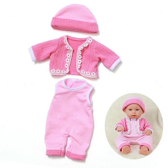 Loespoir Reborn Doll Girl Clothes, 12 Inch Baby Doll Clothes For Girls, Doll Fashion Clothing Set, For Toy Gifts, Puzzle Playhouse, Dress Up Fun, Baby Doll Accessories(Pink)