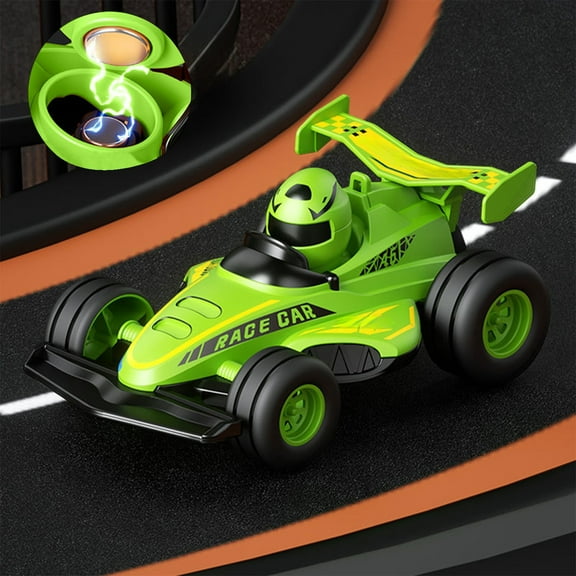 Loespoir Simulated Magnetic Attraction Racing Car, Magnetic Pull Toy Car, Mini Street Vendor Car, For Children's Pretend Play, Small Toy Collection, Race Track Fun(Green)