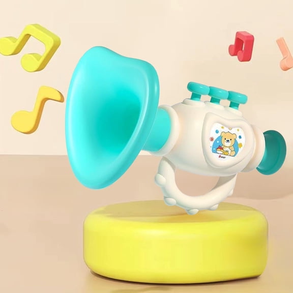 Loespoir Small Horn Children's Microphone, Can Play Music Toy Microphone, Toy Musical Instruments Set, For Sing Along Fun, Performance Play, Imaginative Entertainment(Blue)