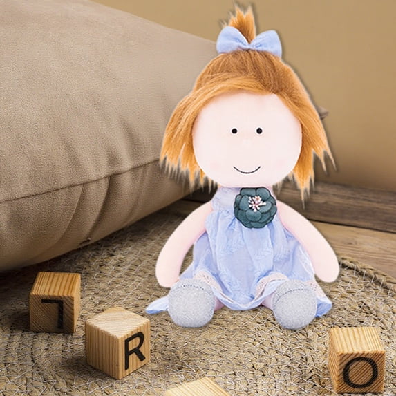 Loespoir Soft Lint Knit Fabric Doll, Premium Stuffed Animal Toy, Knitted Plush Figure for Decor, For Holiday Gifts, Nursery Accent, Sentimental Present, Handmade Style(Blue)