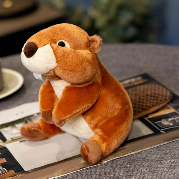 Loespoir Soft Plush Beaver Companion Doll, Soothing Bedtime Friend for Children, Holiday Birthday Present for Family Gift Giving