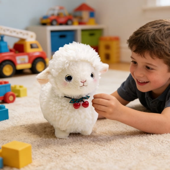 Loespoir Super Adorable Small Wool Plushs Toy, Fluffy Sheep Plushs Doll, Soft Child Companions Gift Doll for Cuddling, Playtime, Comforting Sleep