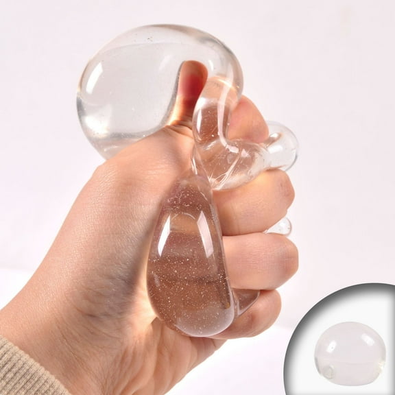 Loespoir Transparent Stress Balls, Sensory Relief Squeeze Toys, Hand Exercise Focus Aid for Desk, Anxiety Reduction, Quiet Fidget, Portable Relaxation, Simple Design