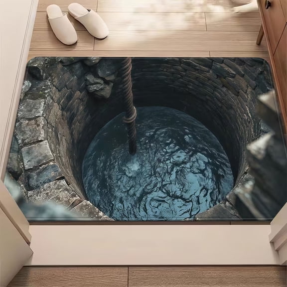 Loespoir Trap Stereoscopic Visual Doormat, Water-Absorbing Entrance Door Mat, 3D Design Doormat For Indoor Outdoor, Dirt Trapping, Non Slip, Sturdy(D)