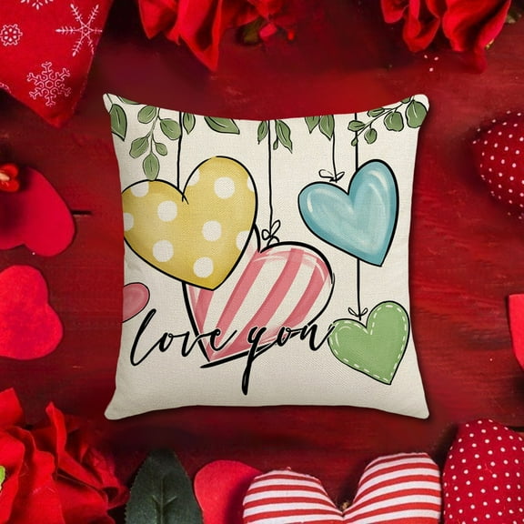 Loespoir Valentine's Day For Girlfriend Pillow Cushion, Home Printing Pillow Set Sofa Bedside Cushion, Valentine Pillow, Romantic Cushion, for Bedroom and Gift Giving(White)