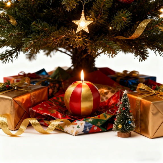 Loespoir Valentines Day And Christmas Candles, Metal Spherical Scented Candles, Holiday Decorative Candles As Gifts For Table, Mantel, Romantic Ambiance, Festive Home(Red)