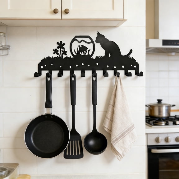 Loespoir Wall Mounted Organizer Rack, Clothes Hat And Backpack Hanger Decor, Space Saving Storage Solution For Entryway, Closet, Office, Sturdy Construction(A)