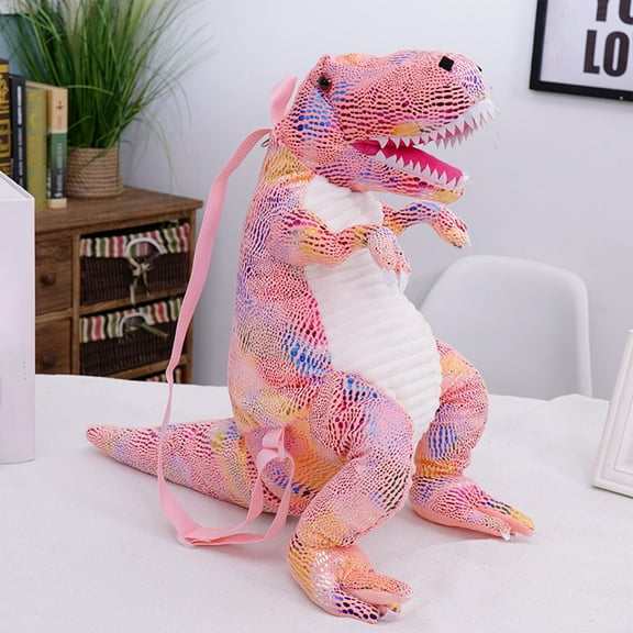 Loespoir Weighted Stuffed Dinosaur Toy with Simulated Design, Decorative Item for Home and Office, Gift for All Ages, Comfort Object for Relaxation, for Various Uses(Pink)