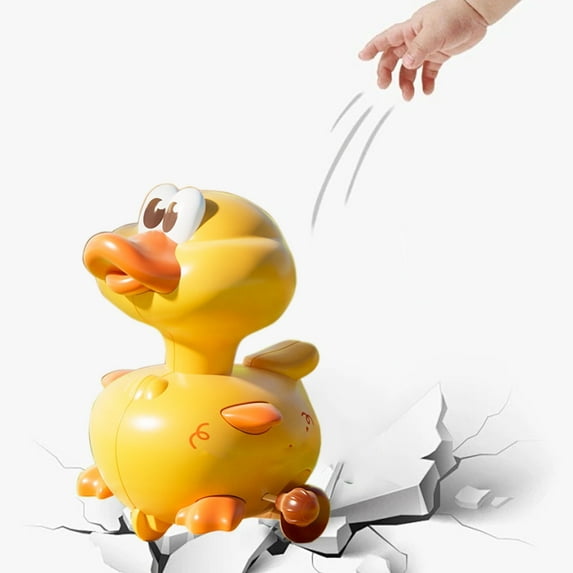 Loespoir Wind Up Rocking Animal Toy with Encouraging Crawling Motion, Infant Development Toy for Motor Skills Enhancement, Engaging Play for Nursery & Home Use, Yellow