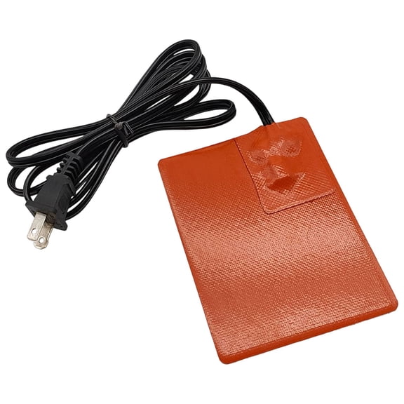 Loetky 120V Silicone Rubber Heating Pad with Adhesive Back, 9*13cm Flexible Engine Block and Oil Pan Heater with Thermostat for Car, Truck, 3D Printer Bed (US Standard)