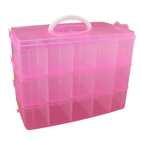 Loetky 30-Compartment Plastic Storage Box with Transparent Lid, Craft Beads and Jewelry Organizer, Portable Tool Case for Small Parts, Hardware, and Crafts
