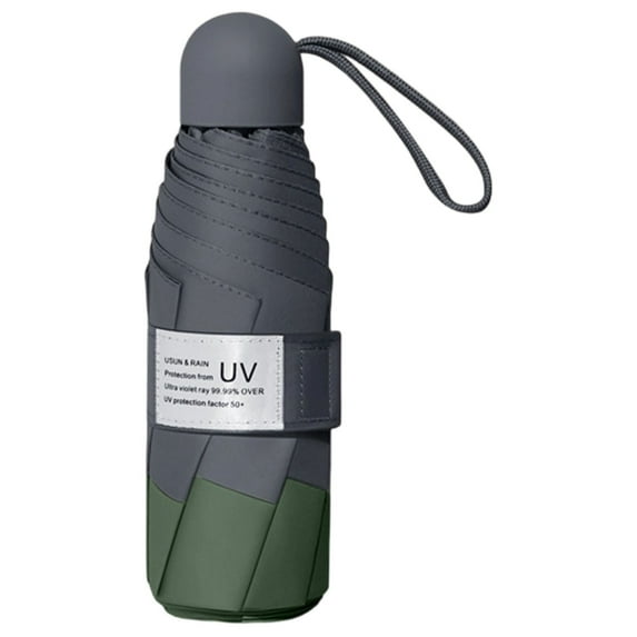 Loetky Compact Travel Umbrella Windproof with UV Sun Protection, Automatic Open Close Pocket Size Totes Umbrella for Rain and Shine, Portable for Purse, dark, green