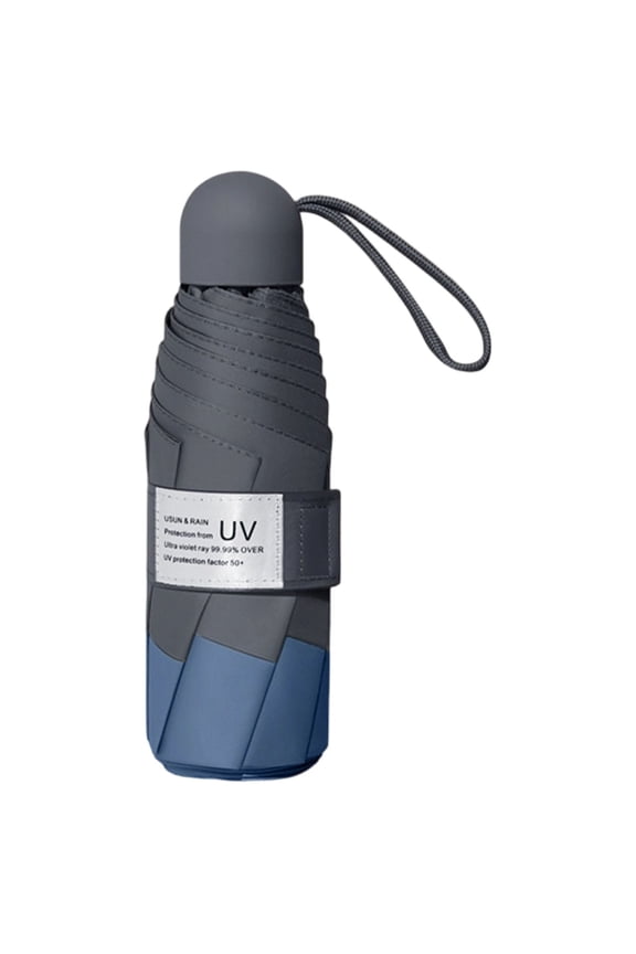 Compact Travel Umbrella Windproof with UV Sun Protection, Automatic Open Close Pocket Size Totes Umbrella for Rain and Shine, Portable for Purse, hazy, blue