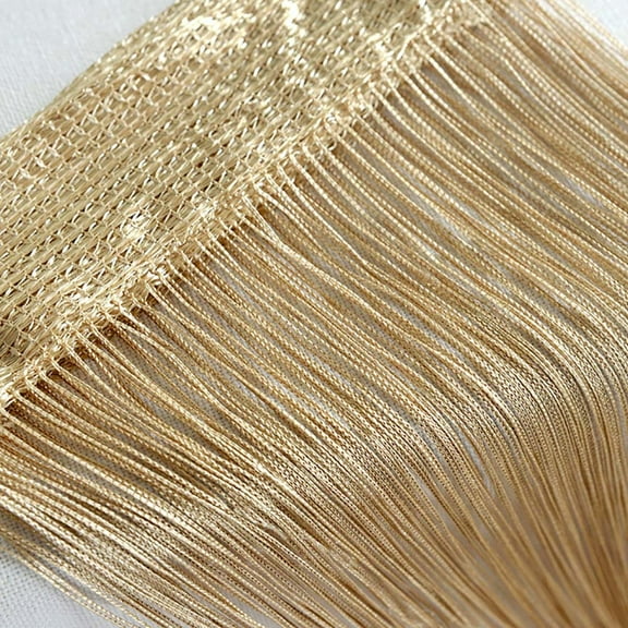 Loetky Door String Curtain, Wall Panel Fringe Window Room Divider Blind, Home Patio Bedroom Decorative Tassel Screen Ribbon Strings Strip Silver Thread Screen for Wedding Coffee House
