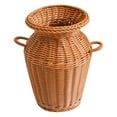 thumbnail image 1 of Loetky Rattan Look Pitcher Vase with Handles, Resin Wicker Basket for Dried Flowers & Foliage, Boho Farmhouse Home Decor Centerpiece for Table or Mantel, 1 of 7