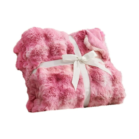 Loetky Soft Throw Blanket, Plush Faux Fur Bed & Couch Blanket for All Season, Lightweight & Warm, King Size(180*200cm)