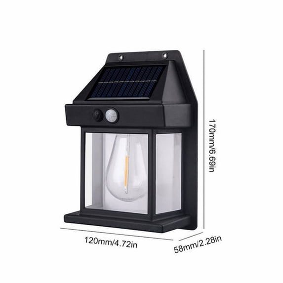Loetky Solar Motion Sensor Wall Light, IP65 Waterproof Outdoor Security Sconce with Dusk to Dawn Sensor, Wireless LED Light for Patio, Yard & Garage