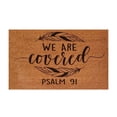 thumbnail image 1 of Loetky “We Are Covered” Psalms 91 Inspirational Doormat, Religious Welcome Mat for Front Door with Non-Slip Backing, Indoor/Outdoor Use (60x40cm), 1 of 9
