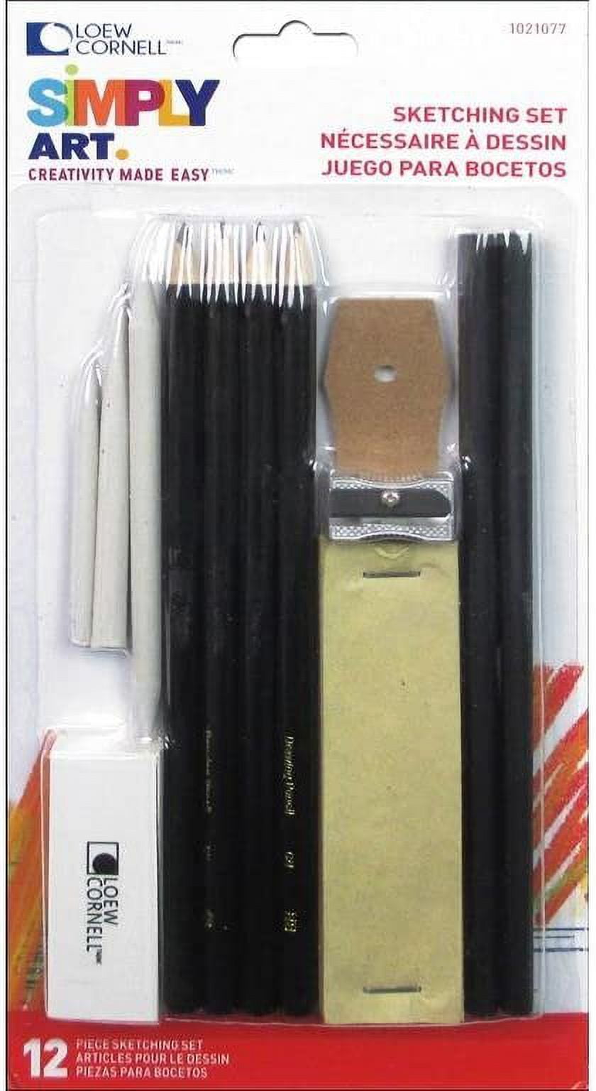 LoewCornell LWC1021077 Simply Art Sketching Set 12Pc Art Sketching