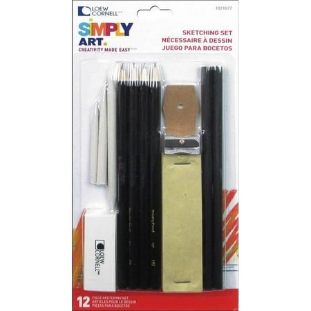 Loew-Cornell LWC1021077 Simply Art Sketching Set 12Pc Art Sketching