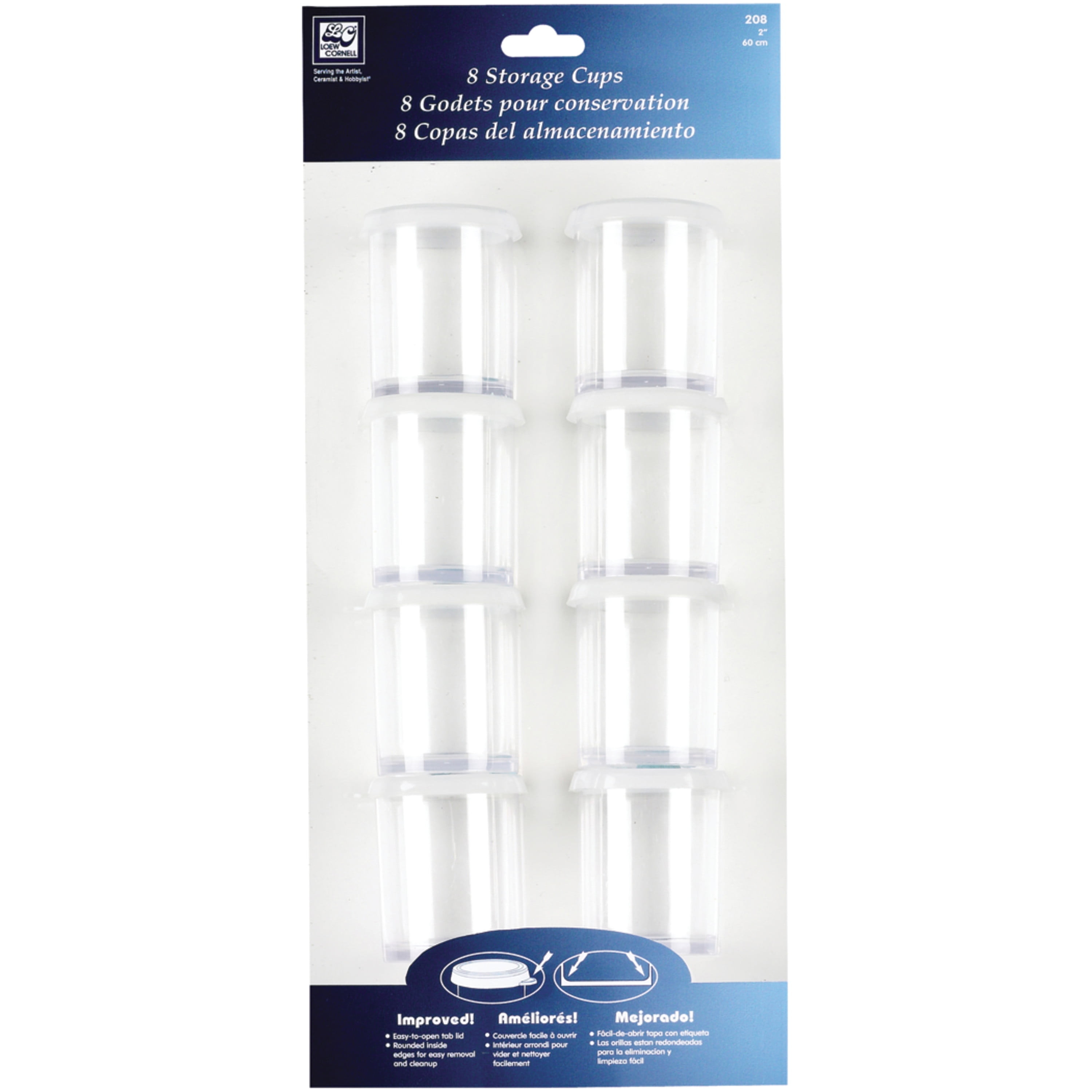 Loew-Cornell Storage Cup Set, 2", 8/Pkg.