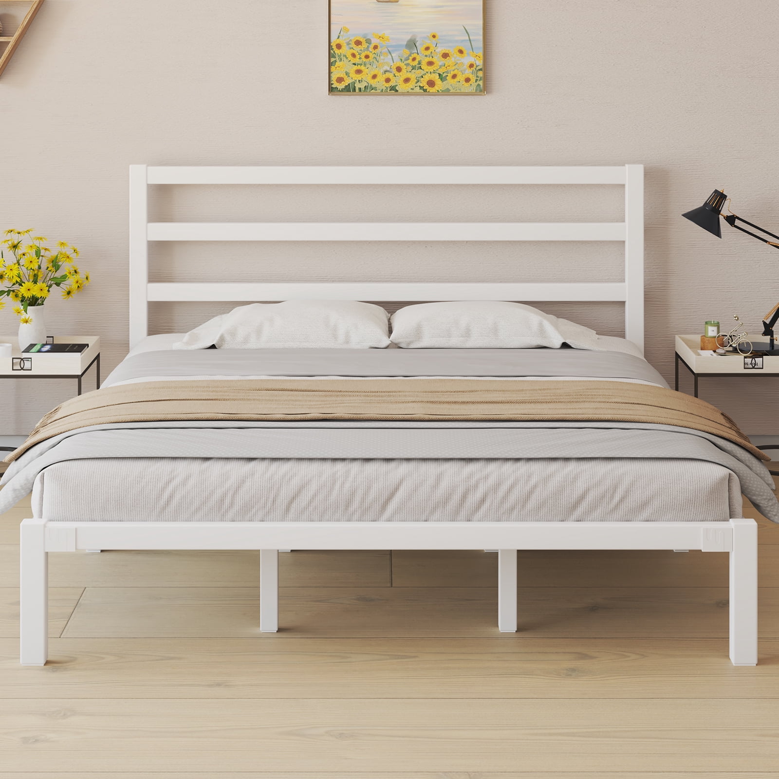 Loeway King Size Metal Bed Frame, Sturdy Steel Slats, Easy Assembly ...