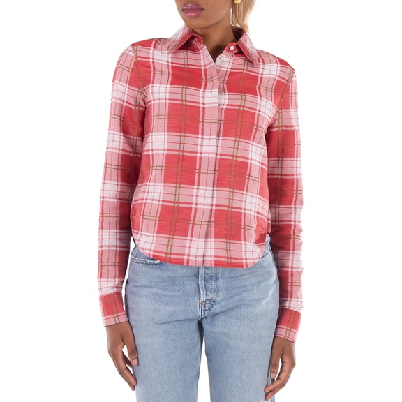 Loewe Check Pattern Long-Sleeved Shirt, Brand Size 34