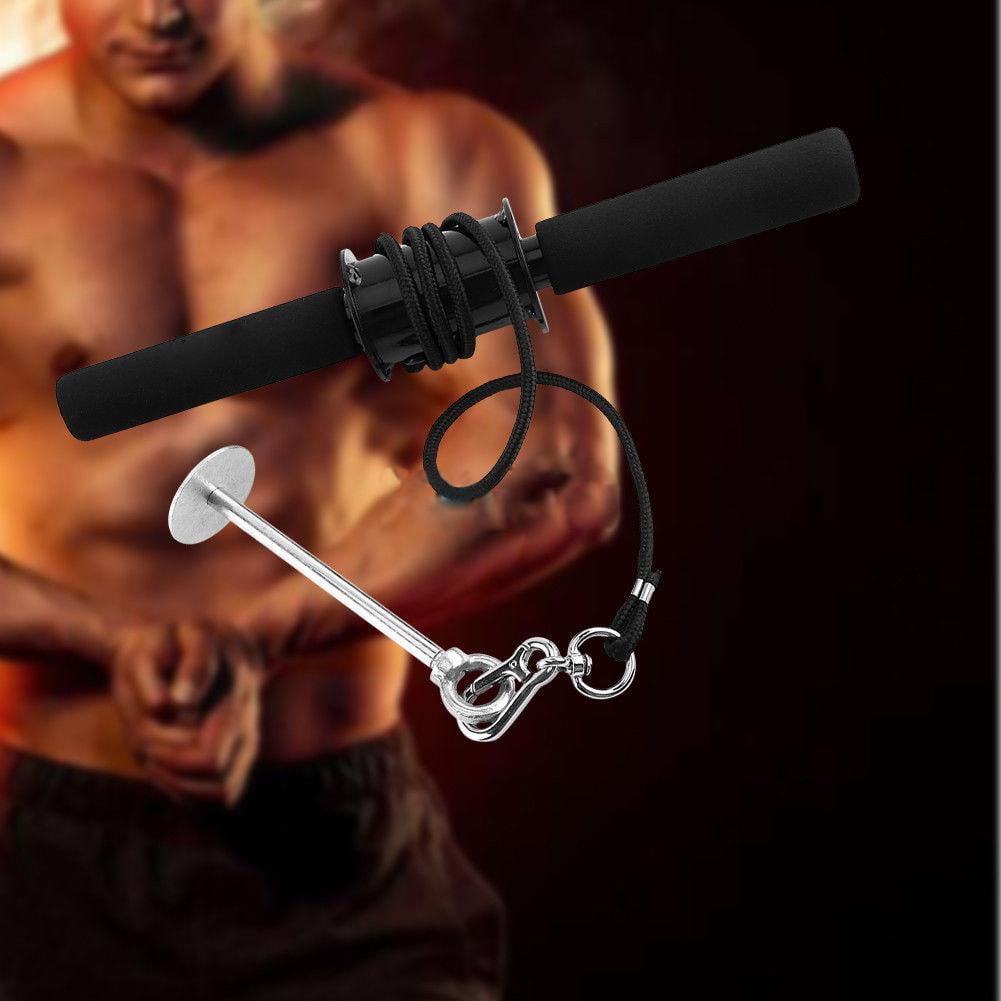 Loewten Forearm Roller Exercise Hand Wrist Grip Workout Weight Strength Gym Bar Arm