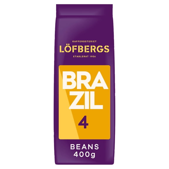 Lofbergs Brazil Coffee Lovers Medium Roast Whole Bean 400G, Imported from Britain