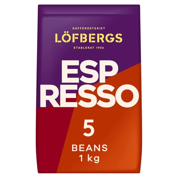 Lofbergs Espresso Whole Coffee Beans 1kg Imported from Britain