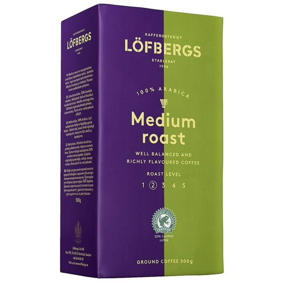 Lofbergs Medium Roast Ground Coffee 17.6oz/500g