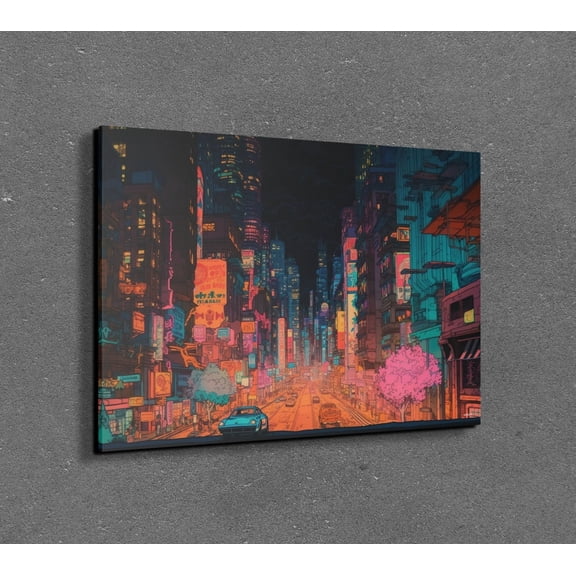 Lofi Aesthetic Downtown Tokyo Anime Lofi Hangable Japanese Manga City Kooly KoolyWall Art Modern Wall Decor