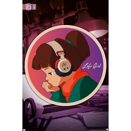 Lofi Girl - Circle Wall Poster, 22.375" x 34"