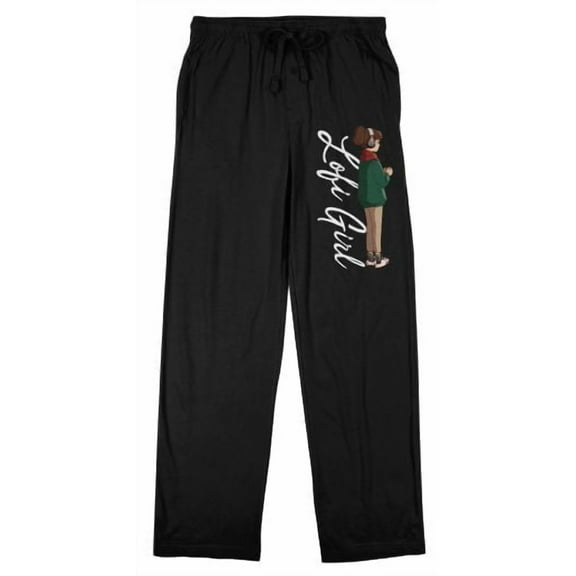 Lofi Girl Men's Black Sleep Pants-Medium
