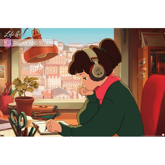 Lofi Girl - Relax and Study Wall Poster, 22.375" x 34"