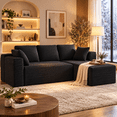 thumbnail image 1 of Lofka 105" Modular Sectional Sofa, Sofa for Living Room, L-Shaped Cloud Couch with Deep Seat, Corduroy Upholstery, Right Facing Chaise, No Assembly, Black, 1 of 8