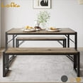 thumbnail image 1 of Lofka 3-Piece Breakfast Nook Dining Table Set for 4 with Two Benches for 4 for Kitchen Gray Board, 1 of 11